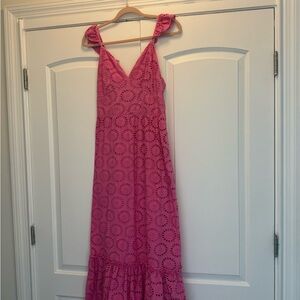 Vineyard Vines Fuchsia Eyelet Maxi Dress